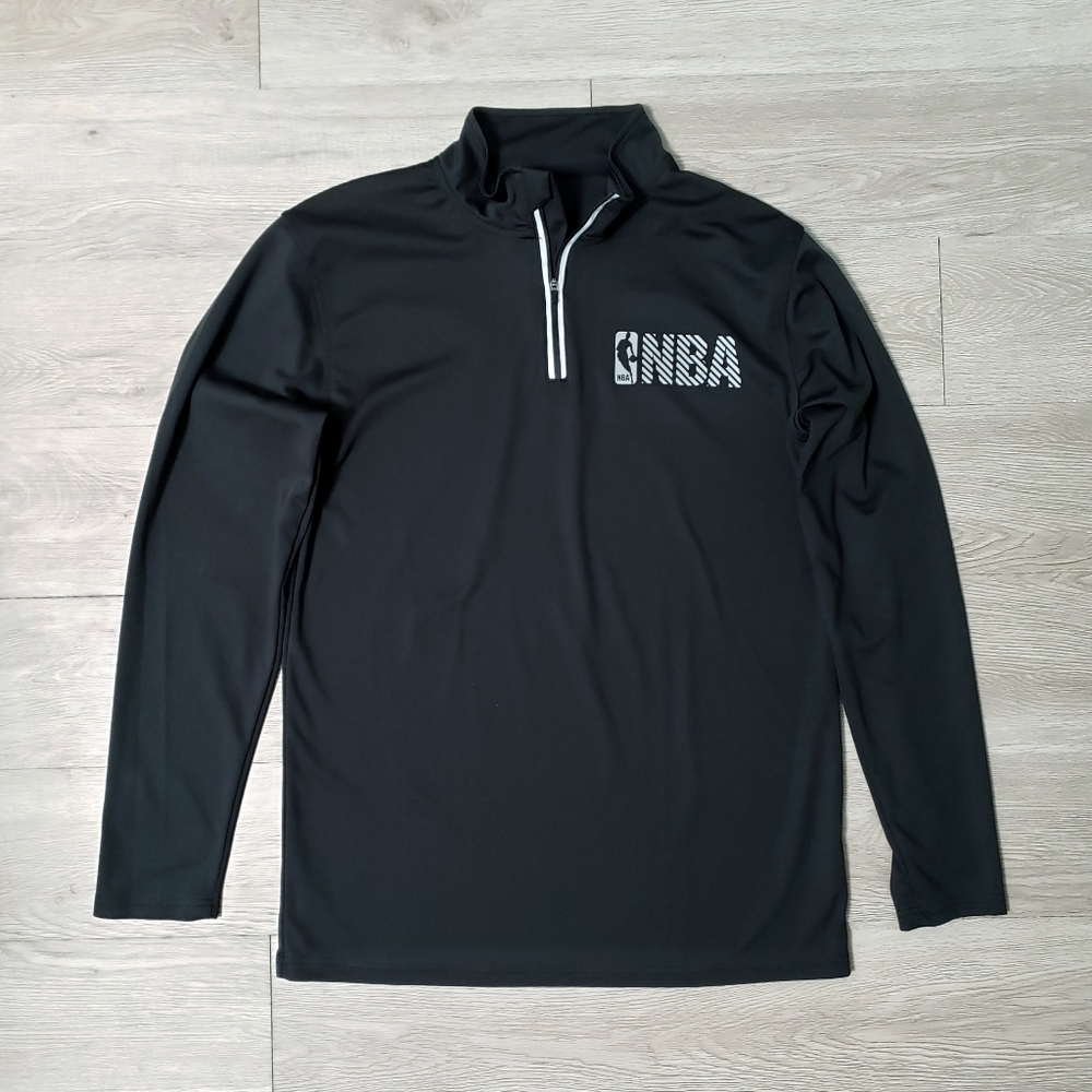NWOT NBA black pullover quarter zip Medium gym exercise athleisure sports shirt